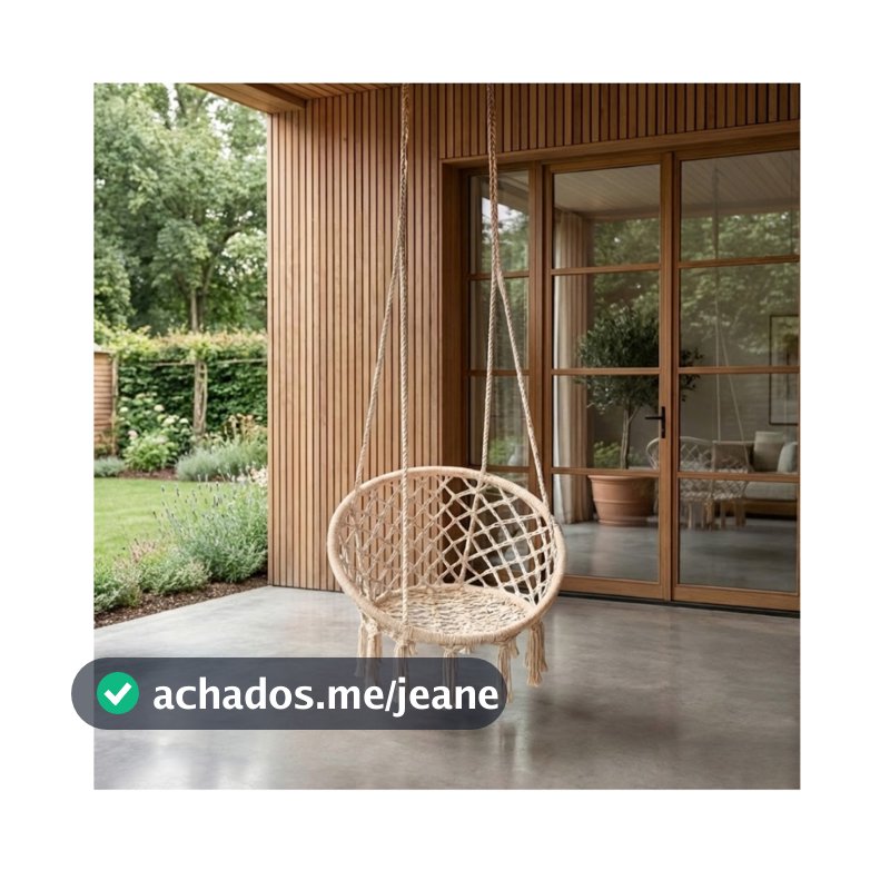 Cadeira de Balanço Rede Suspensa Luxo para Área Gourmet , Jardim Coberto e Varanda
