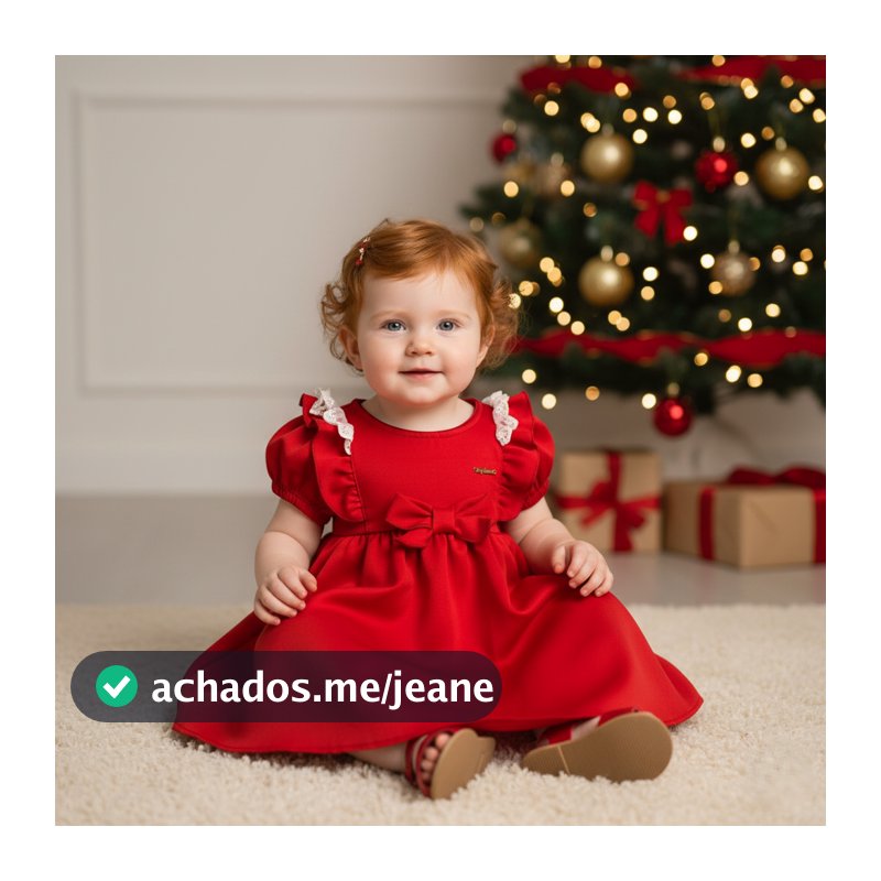Vestidinho Bebê Menina Natal Vermelho Renda Luxo Encanto Vestido Elegante Para Festa Natalina