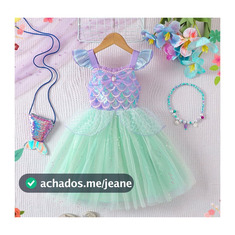 Meninas manga voadora gaze doce lantejoulas trajes sereia vestido de princesa