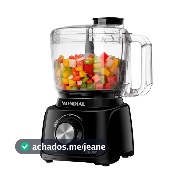 Mini Processador de alimentos 300 watts preto Turbo Pratic - MP-16-B - Mondial