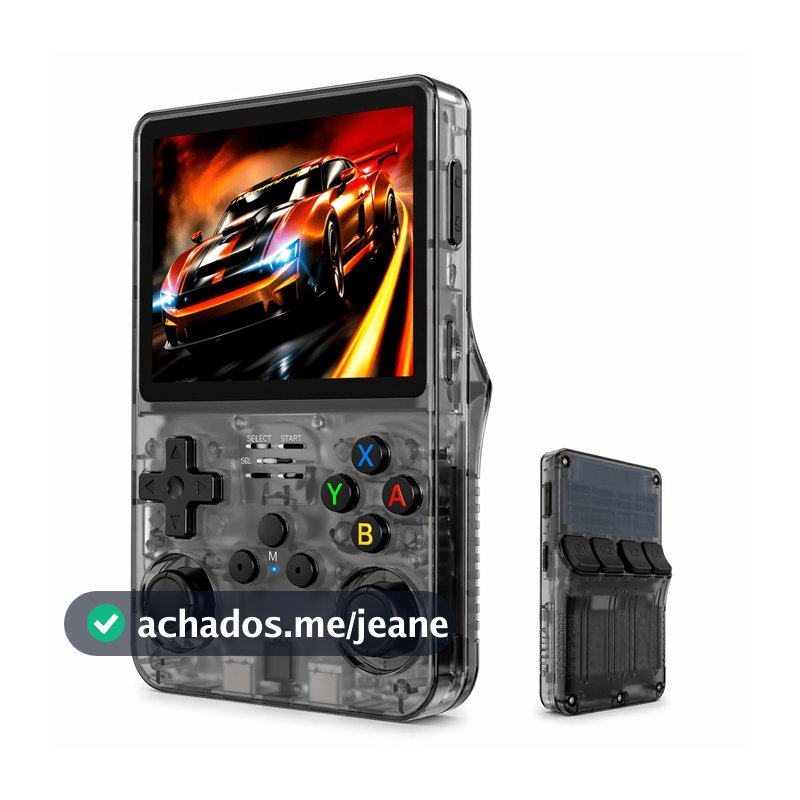 Console Portátil R36S + de 15.000 Jogos Vídeo Game 64GB Linux Tela IPS 3.5 Polegadas