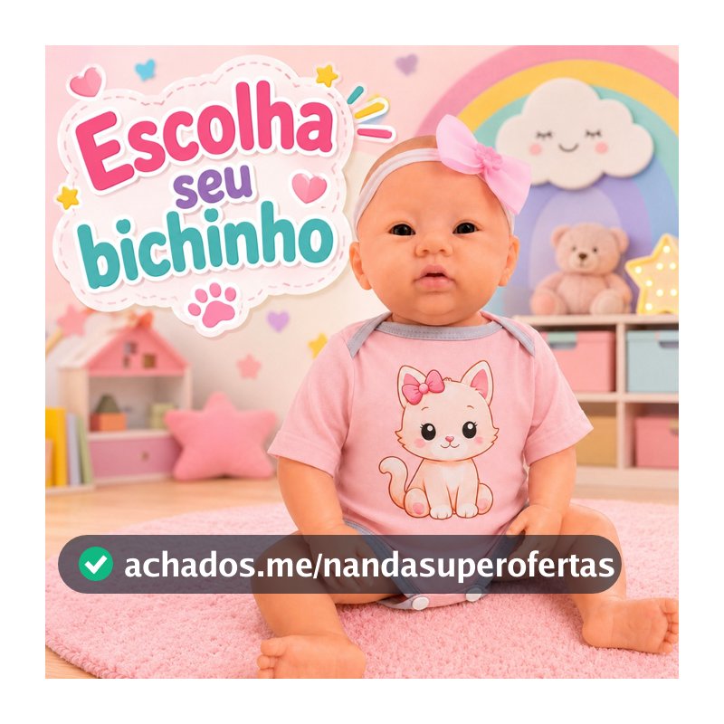Boneca Reborn Realista Abigail Menina com Acessórios e Roupinha de Bichinho