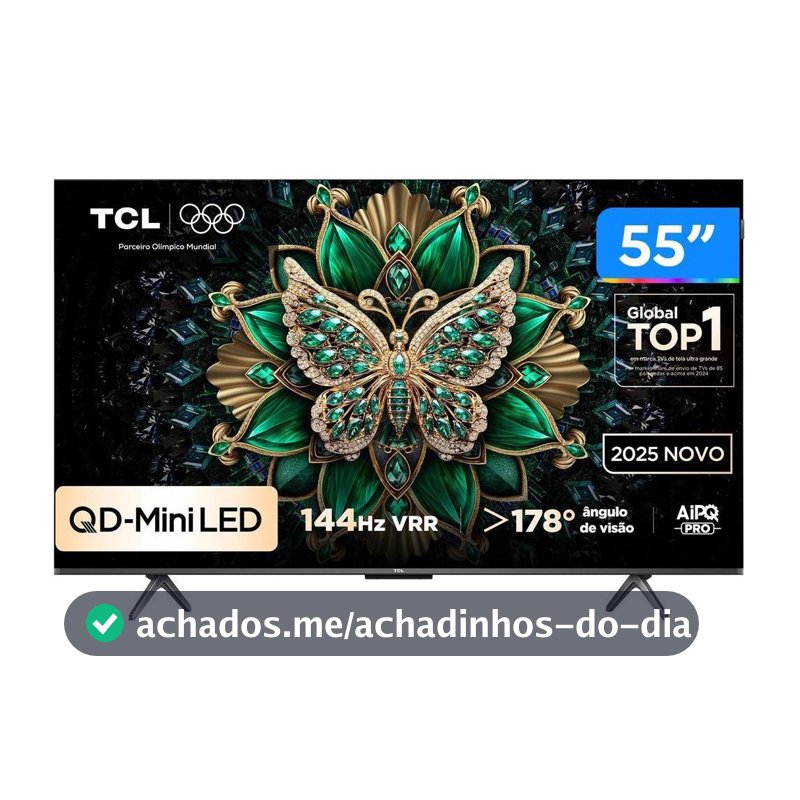 Smart TV TCL 4K UHD MiniLED 120Hz Google TV AiPQ Google Assistente 4 HDMI 2 USB