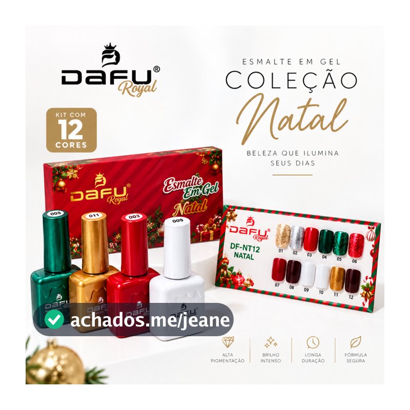 Kit 12 Esmaltes em Gel Dafu Coleção Natal 10ml