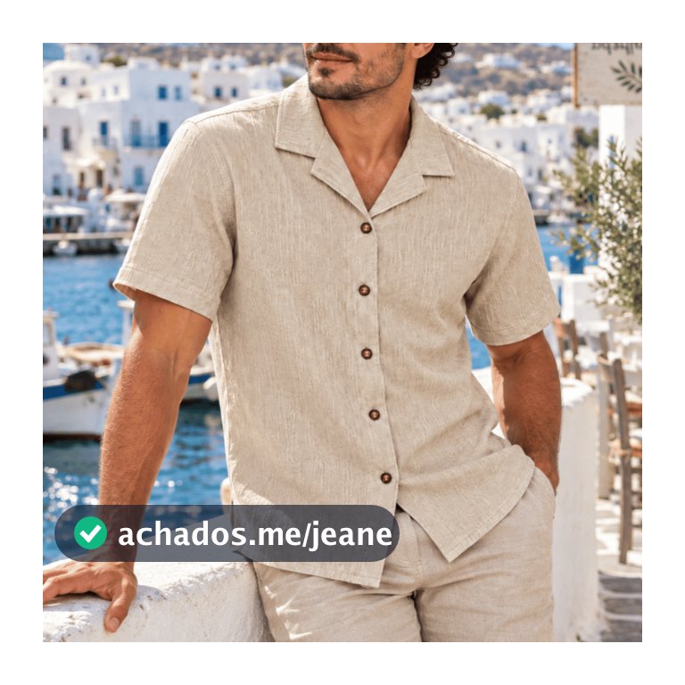 Camisa Texturizada Verão Masculina Com Botões Old Money Gola Estilosa Praia Preto Off White Marrom Verde Bege