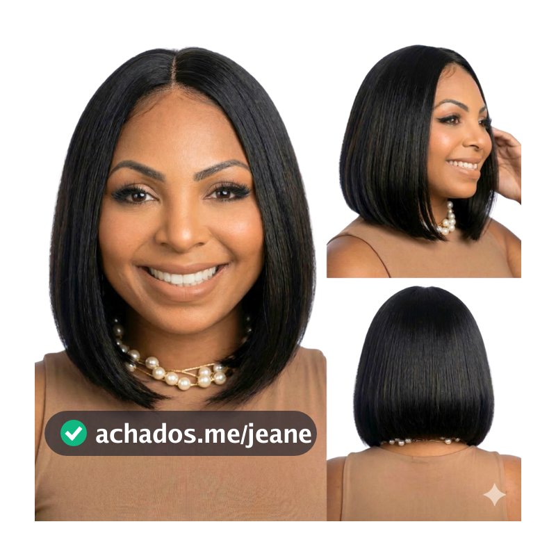 Peruca Curta Lace Wig Fibra Orgânica  - Peruca Lace - Único