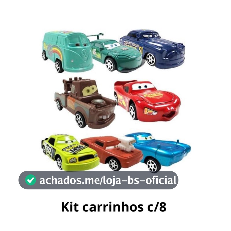 Kit com 6/8 Carrinhos Com e Sem Fricção Filme Carros Relâmpago Mcqueen Brinquedo Infantil Envio Imediato
