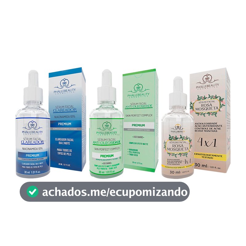 Kit Pele Perfeita com 3 Séruns Faciais PhálleBeauty