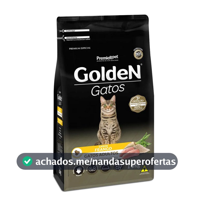 Ração Golden Gatos Adultos Sabor Frango 10kg