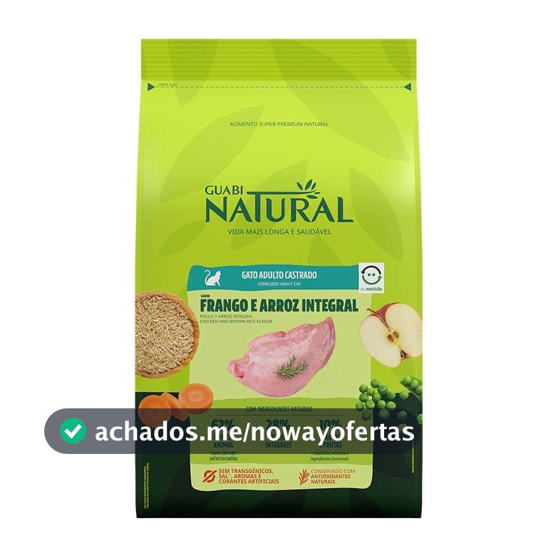 Ração Guabi Natural Gato Adulto Castrado Frango 7,5 kg