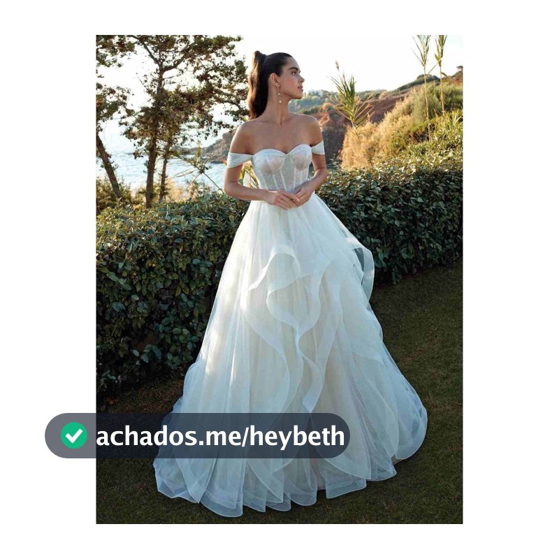 Vestido de Noiva Princesa Tule em Camadas com Corpete Estruturado Ombro a Ombro Belle - Moda Sunset