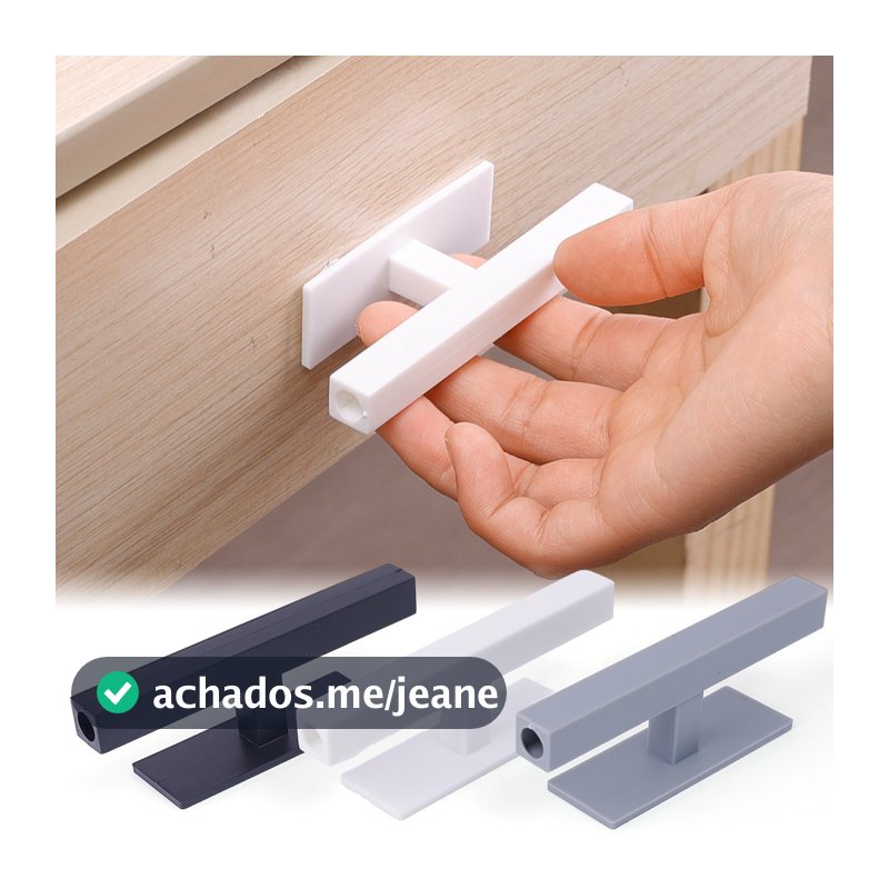 Puxador De Porta Auto-Adesivo-Sem Furos , Plástico-Para Armário De Janela-Acessório De Móveis ABS-Gaveta