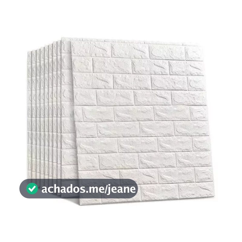 Kit 10/20/30 Placas 3D Tijolinho Branco 70x77cm Autocolante Adesivo Decoração - Envio Full