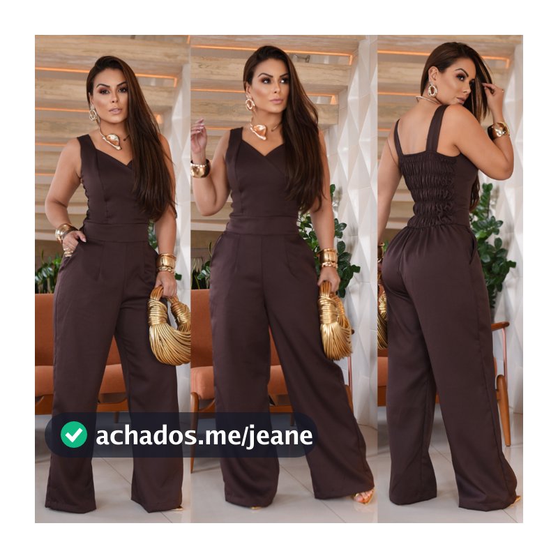 Macacão Feminino Alfaiataria Elegante com Elástico nas Costas – Modelagem Perfeita e Cintura Marcada