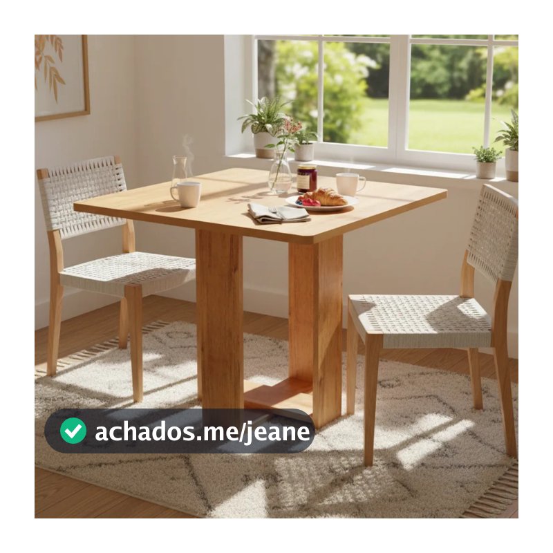 Mesa Jantar Ciamob Iza 2 E 4 Lugares 90x90cm Tampo Quadrado
