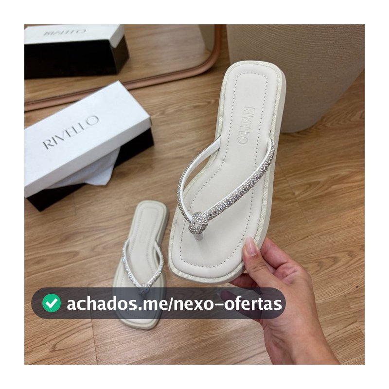 Rasteira Feminina de Dedo com Strass Luxo Rivello |  Forma Pequena - Peça 1 Número Maior
