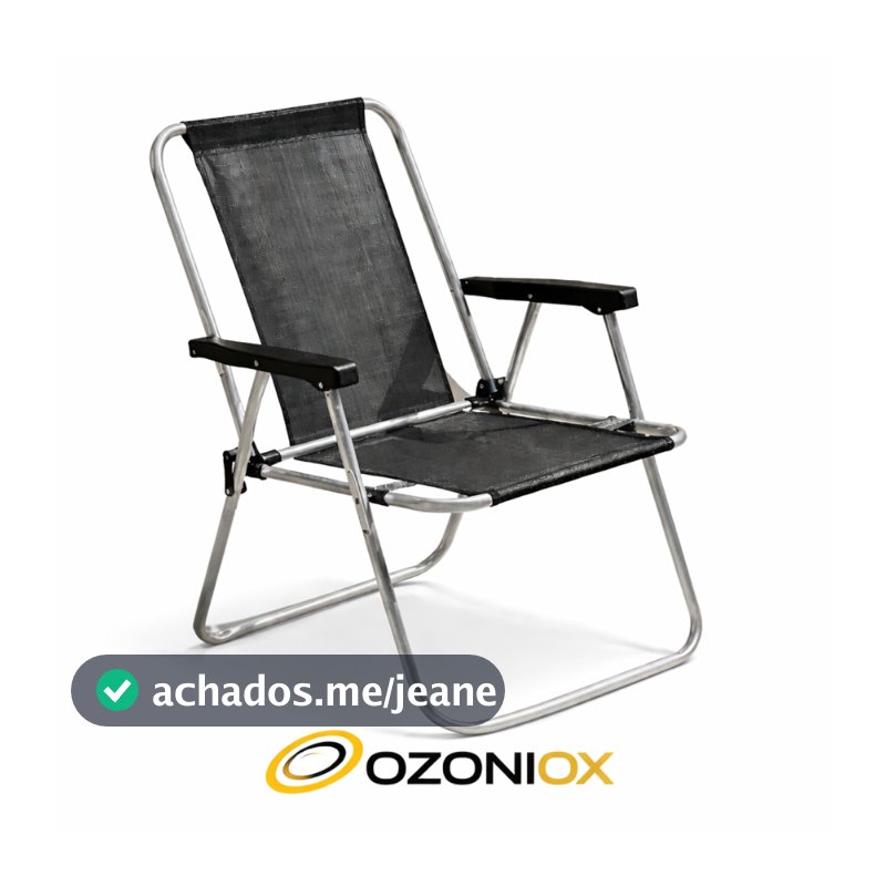 Cadeira Praia Mor Alta Piscina Praia Cor Preta  Aluminio