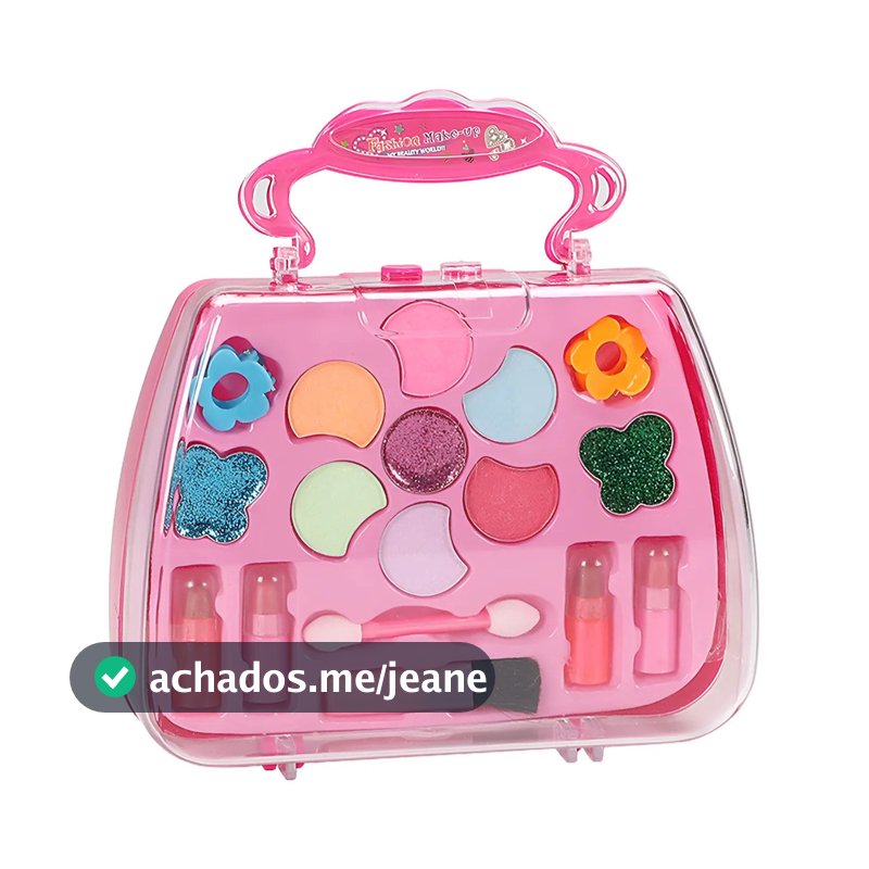 Kit Maquiagem Infantil Menina Estojo Completo Lavavel Brinquedo Beleza Criança Presente Kizumba