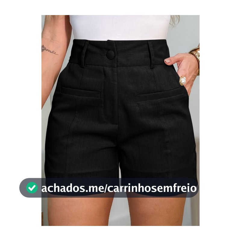 EMILI Short Feminino em Viscolinho Linho – Elegância Minimalista para o Dia a Dia-S870