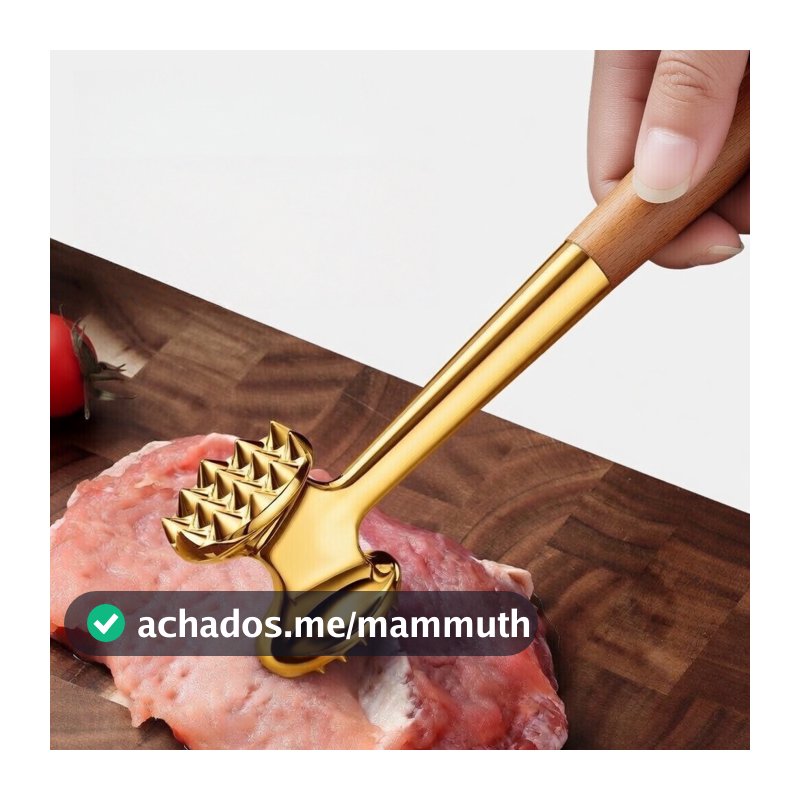 Martelo Amaciador De Carne Aço Inox 22cm Para Bife Frango Cozinha