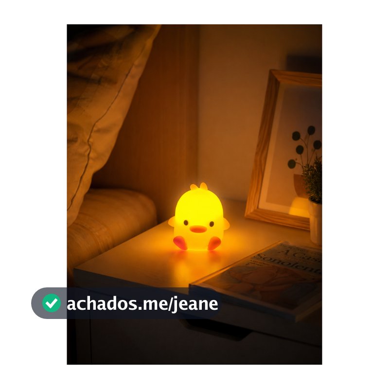 Abajur Pintinho Luminária de Mesa Cabeceira Infantil Amarela Sem Fio
