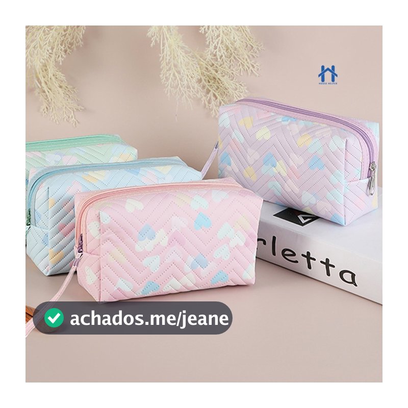 Bolsa de Maquiagem Feminina Estampada para Organizar e Armazenar Acessórios e Cosméticos