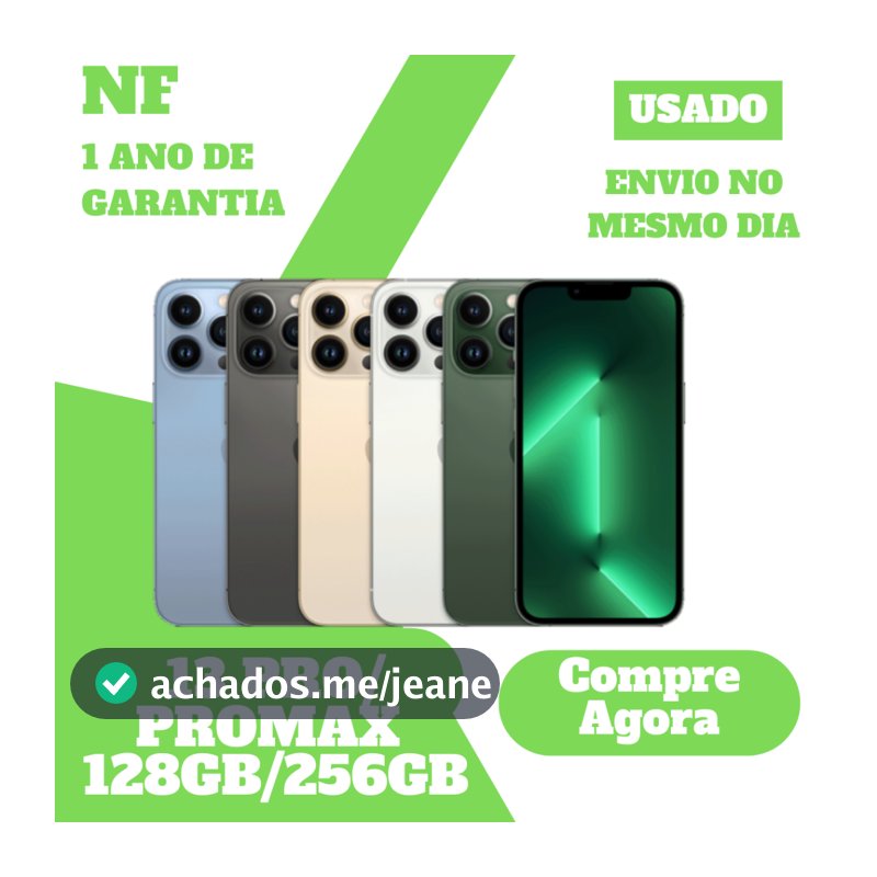 Usado: Apple iPhone 13 Pro 13 Pro Max 128GB 256GB 512GB Desbloqueado 1 ano de Garantia