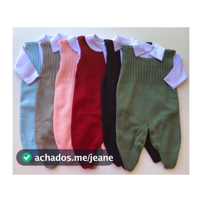 Roupa De Bebe Menino Conjunto Body Jardineira Tricot 2 Peças