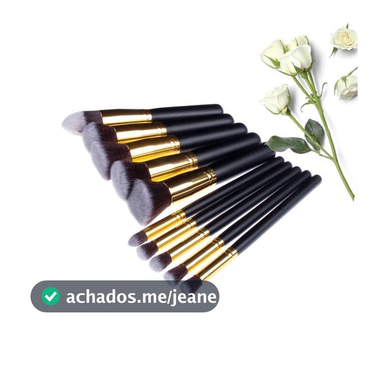 Kit 10 pinceis de maquiagem Pinceis esfumar contorno Kabuki profissional