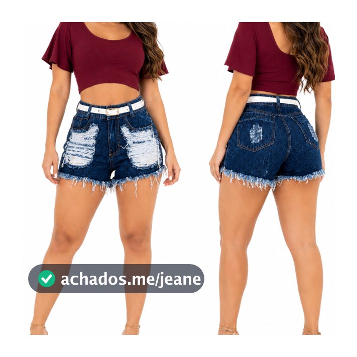 Short Jeans Feminino Cintura Alta Destroyed