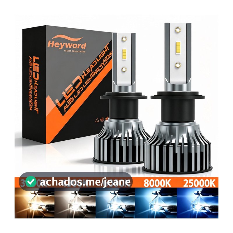 Farol LED para carro H7 H1 H3 H4 H11 9005 9012 Destaque concentrado 3.000k 4300k 6.000k 8.000k Quatro cores opcionais fa
