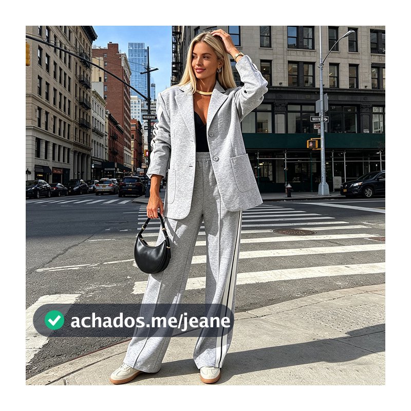 Conjunto Feminino Casual Blazer e Calça Pantalona Alfaiataria Clássico Elegante para a Primavera