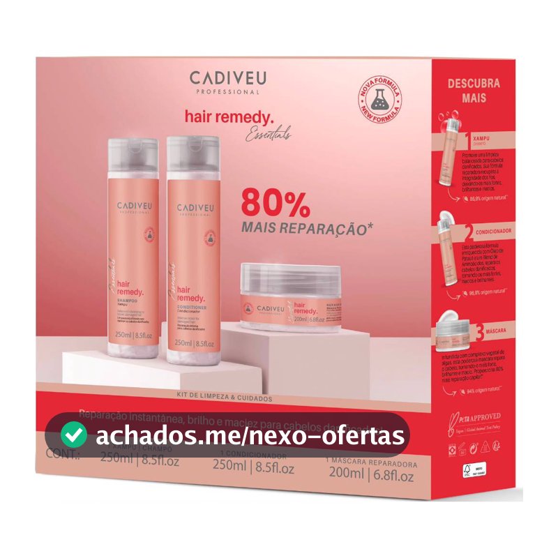 Kit Cadiveu Hair Remedy Reparador - 3 Produtos