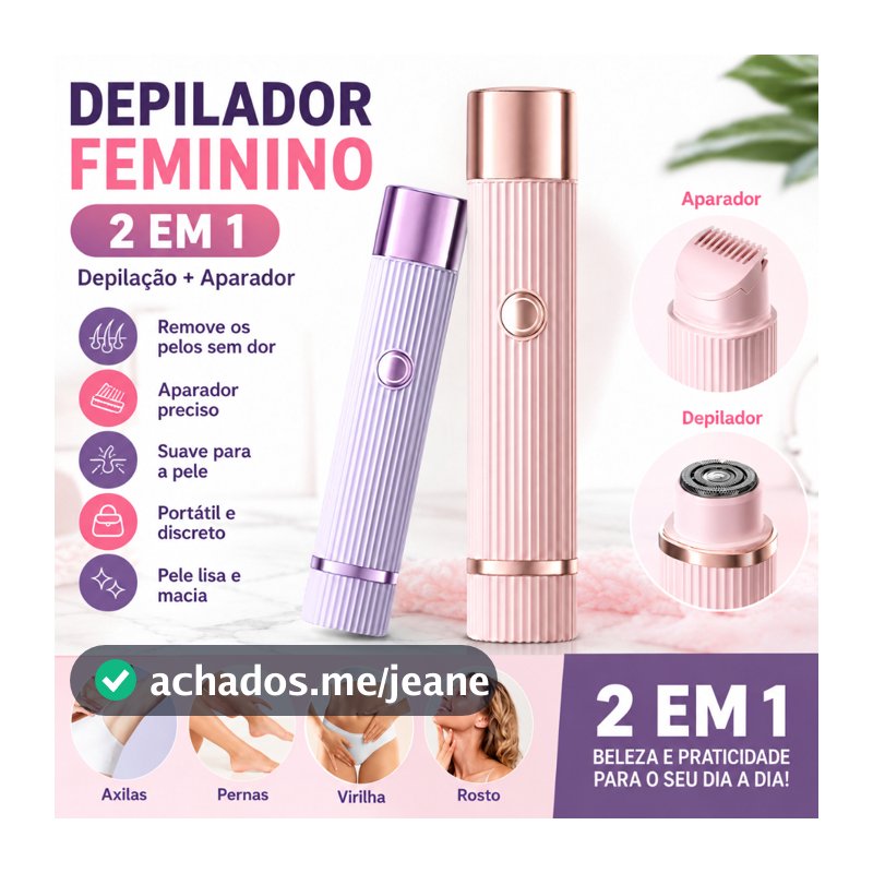 Depilador Eletrico Feminino Aparador De Pelos Navalha Dupla Recarregável