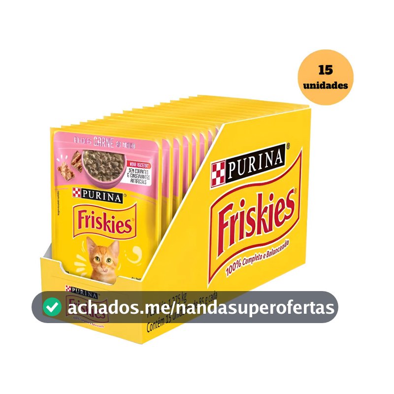 Ração Úmida Gatos Adultos Friskies Carne Filhote  85g 15un