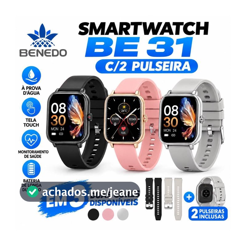 Smartwatch Relógio digital masculino feminino BE31 Series 12 2026 inteligente Aprova D'água IP68