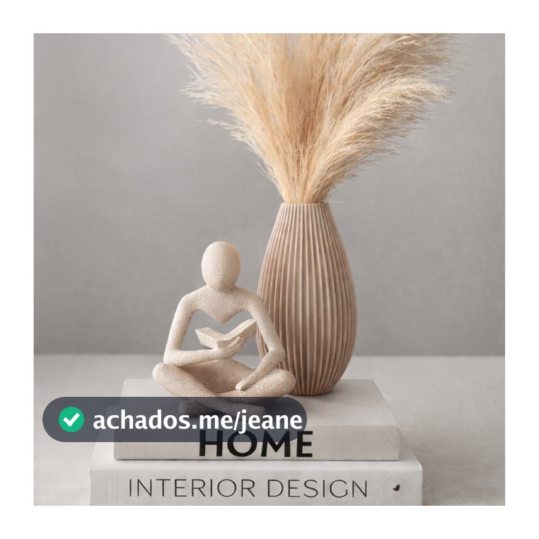 Kit Decorativo Sala Moderna | Escultura Leitor + Vaso Minimalista Elegante | Decoração Sofisticada