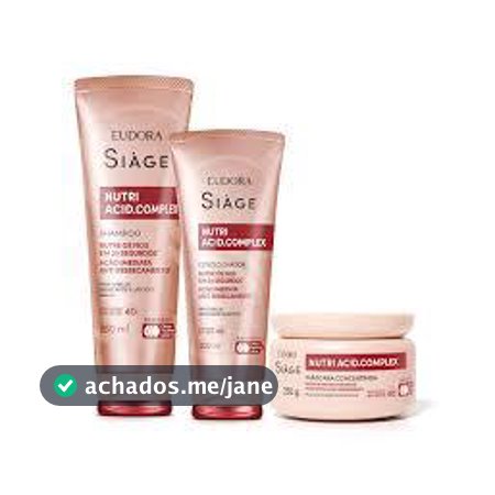 Combo Siàge Nutri Acid.Complex: Shampoo 250ml + Condicionador 200ml + Máscara 250g