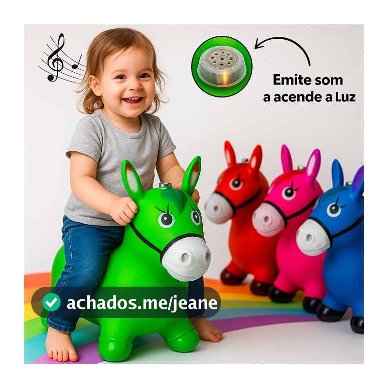 Cavalinho Upa Upa inflavel Pocoto Brinquedo Pula Pula Musica Infantil Com Musica e Led