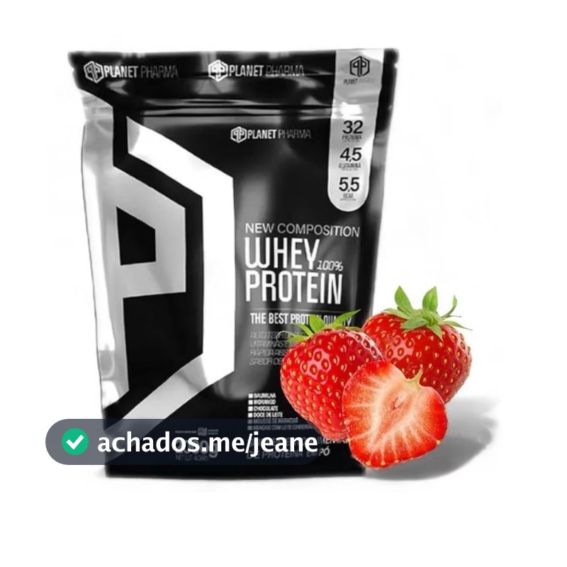 Proteína em Pó Planet Pharma Whey Protein 2000g Sabor Morango