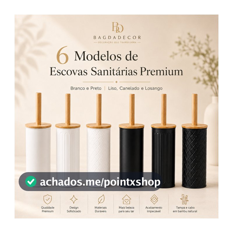 ✅Escova Sanitária Luxo Moderna com Suporte • Metal & Bambu | Elegância e Higiene no Banheiro 🔝