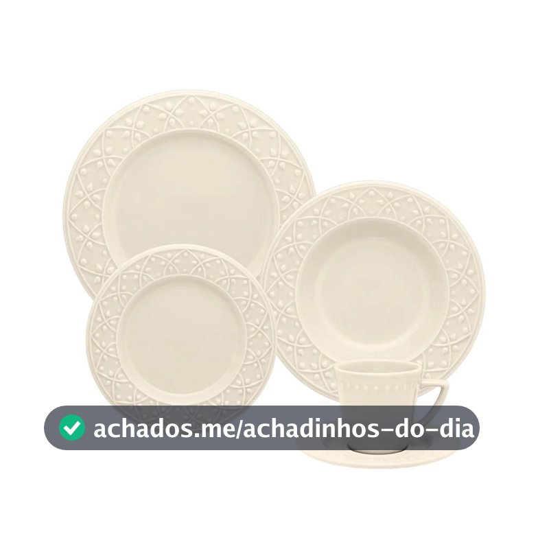 Aparelho de Jantar/Chá Oxford Mendi Marfim 20 Peças