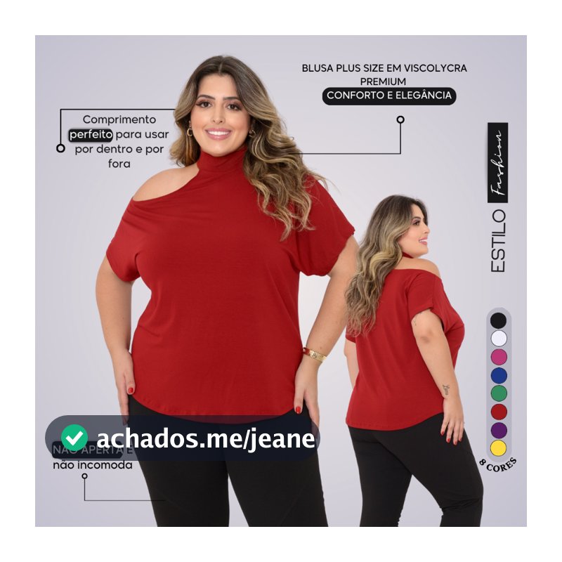 Blusa Plus Size Feminina Manga Curta GG a G5 Blusinha Calor Soltinha