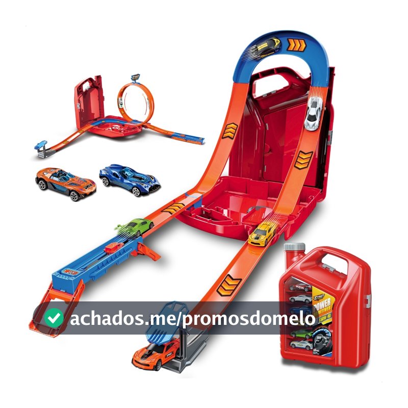 Pista de Corrida Carrinhos Looping 360 Lançador Brinquedo Infantil Maleta Portátil Radical Menino
