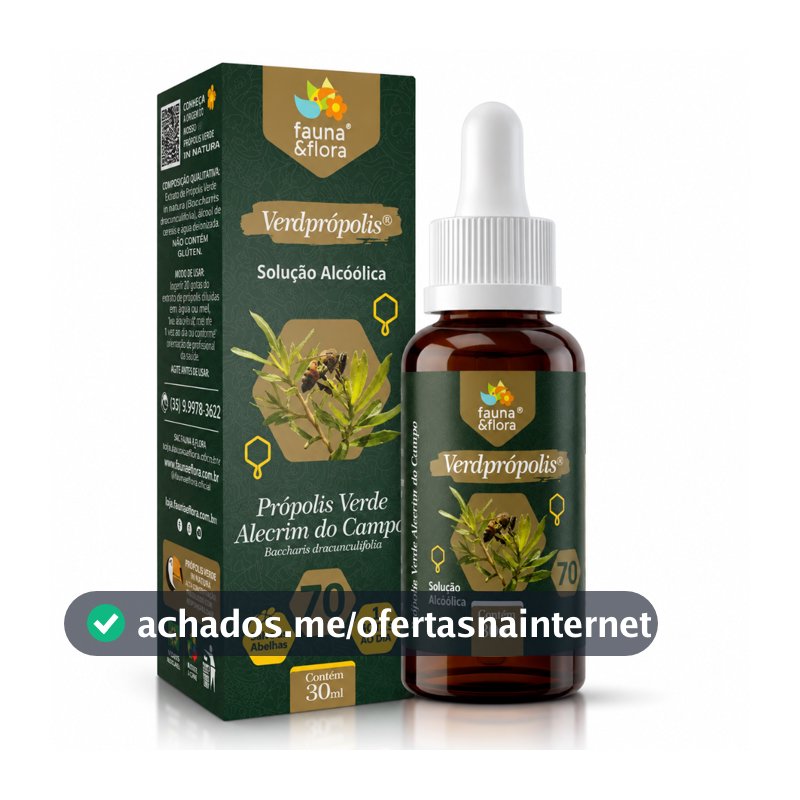 Própolis Verde Extrato 70% Natural Puro Solução Alcoólica Fauna & Flora