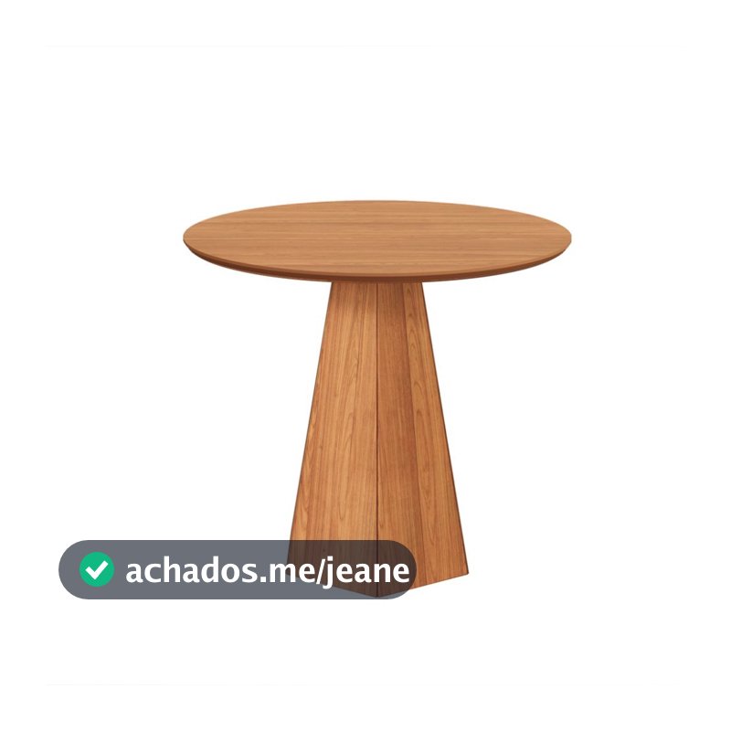 Mesa de Jantar 4 Lugares Redonda com Pé Hexagonal Lisboa