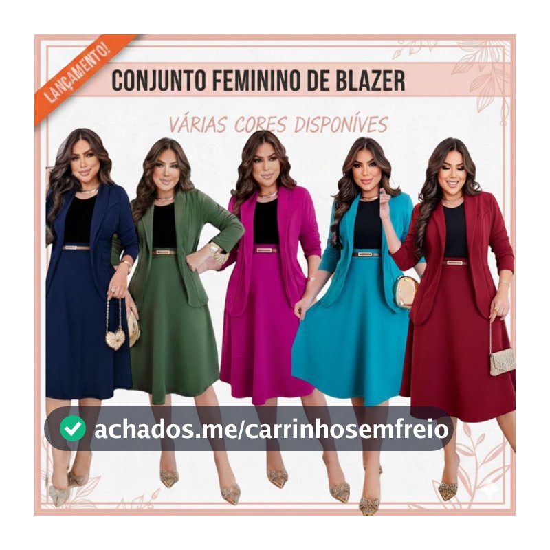 CONJUNTO FEMININO BLAZER, SAIA MIDI, CAMISETA E CINTO; MODA EVANGÉLICA PLUSSIZE CONGRESSO CULTO SOCIAL