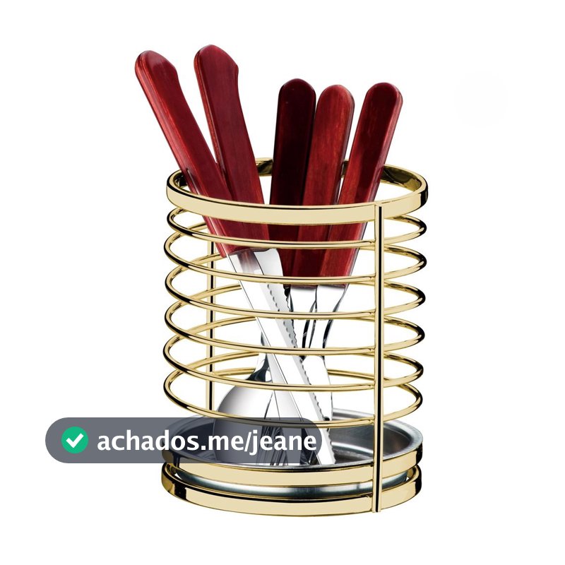 Suporte para Utensílios e Talheres Dourado