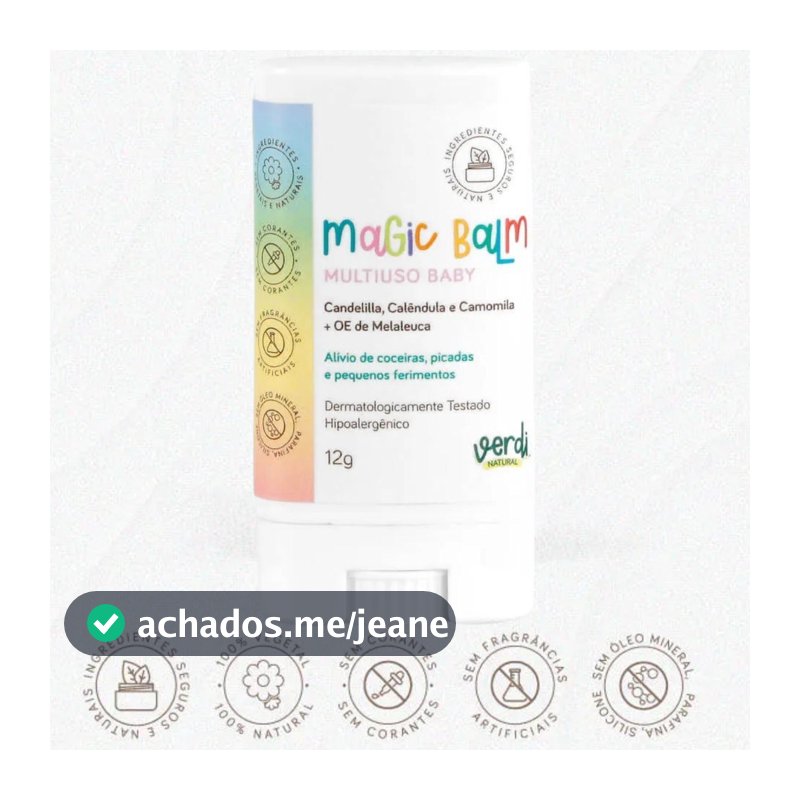 Magic Balm Bálsamo Multiuso para Alívio de Picadas e Coceiras - Verdi Natural - Envio Imediato