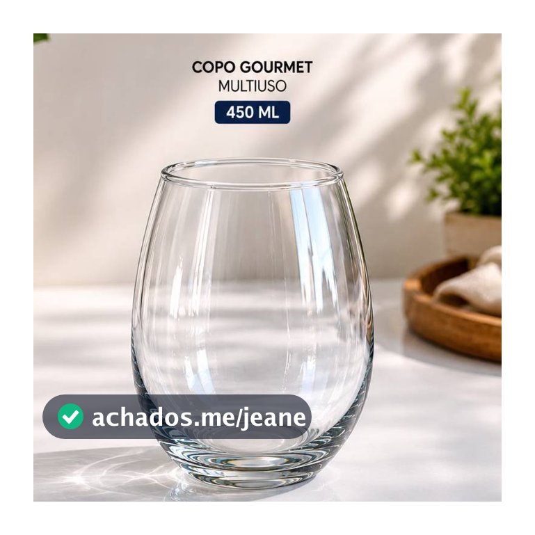 COPO GOURMET 450 ML DE VIDRO ELEGANTE GROSSO E RESISTENTE CASA-RESTAURANTE-BUFFET.